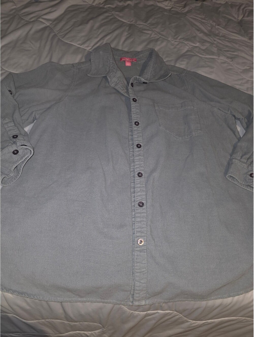 Woman Within - Gray Corduroy Shirt- Size 18/20. Fall long sleeve